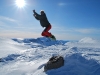Cris tries to fly (Ski touring Glomfjord, Norway)