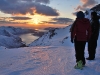 Emily and Chris looking towards the fiords (Ski touring Glomfjord, Norway)