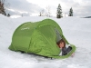 Emily in her tent (Norway)