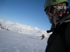 Emily skiing  behind Cris (Ski touring Glomfjord, Norway)