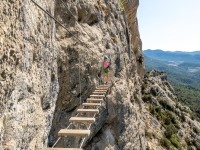Ari crossing a wire bridge (Pallerols June 2022)
