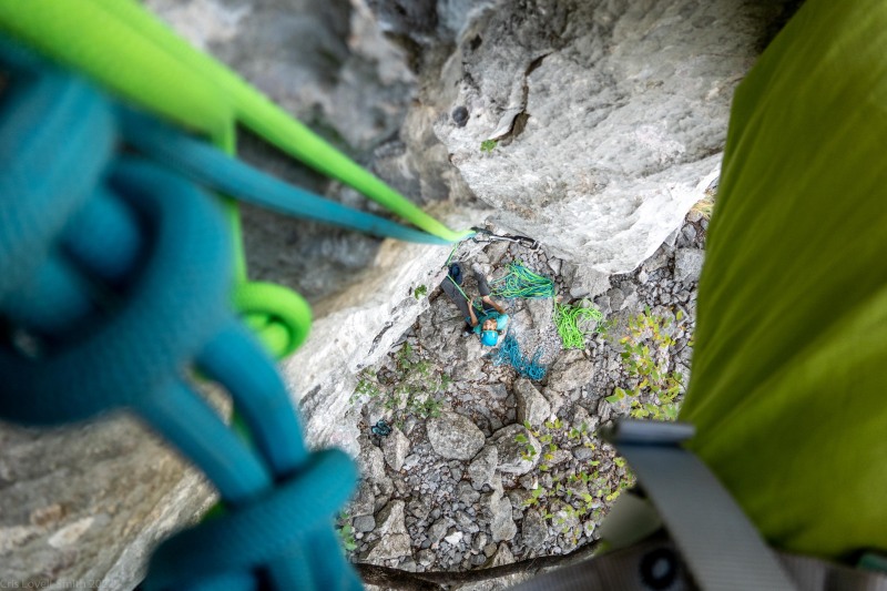 Ari belaying me (Climbing Croatia Oct 2022)