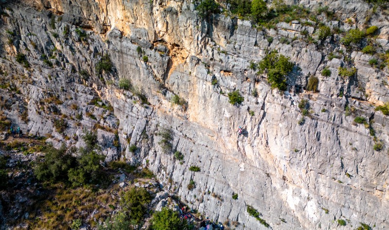 Ari climbing in Leonidio (Climbing Greece April 2023)