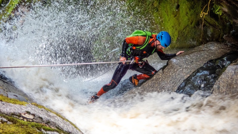 Craig avoids the flow (Carew Creek Dec 2024)