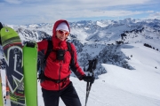 Cris at the ski depot (Ski tour Hohe Matona Feb 2014)