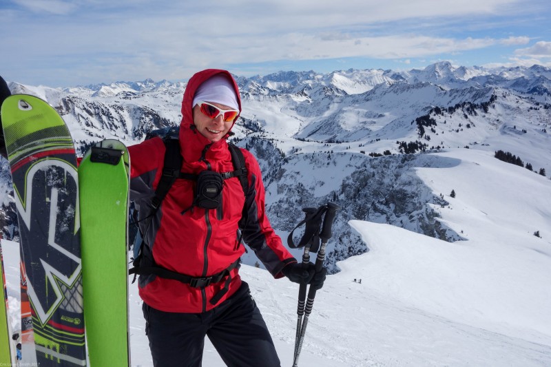 Cris at the ski depot (Ski tour Hohe Matona Feb 2014)