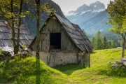The farm buildings look nice.
