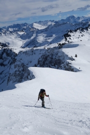 Leonie heading towards the summit 2 (Ski tour Hohe Matona Feb 2014)