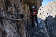 Leonie on the via delle Bocchette (Brenta Dolomites)