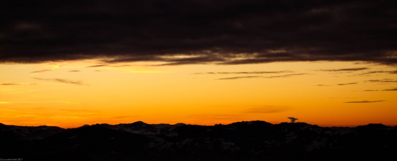 Nice sunset over the hills near Säntis (Ski touring Hochälpelehütte Dec 2013)