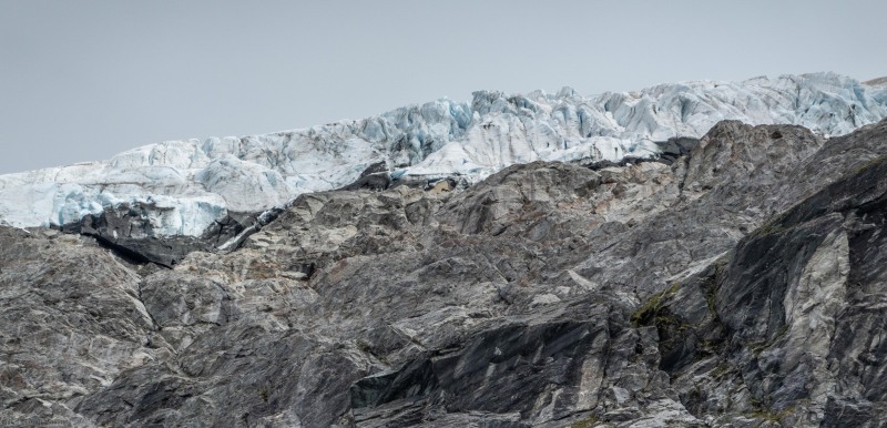 The disappearing ice on the Marshal Glacier (Tramping Rees Rees Dec 2021)