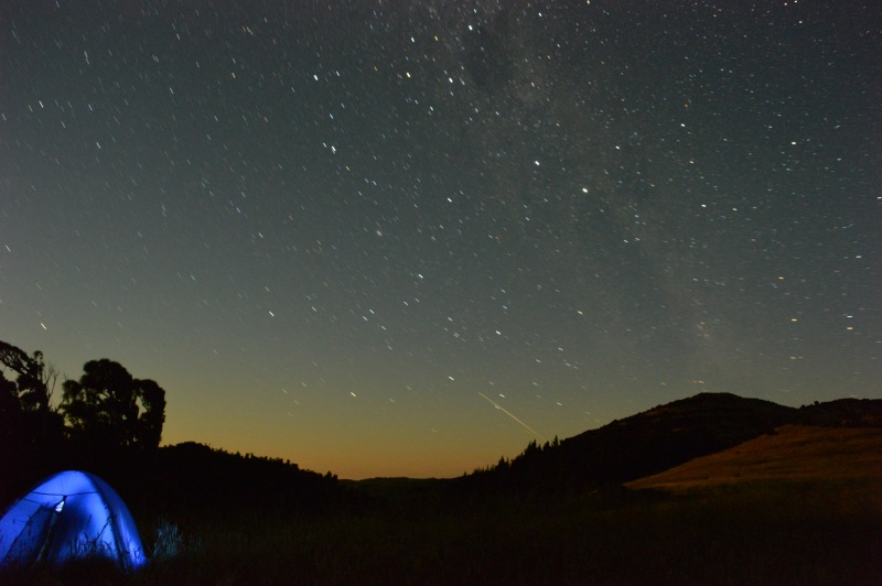 The milky way above the tent 2 (Camping Banks Peninsula)