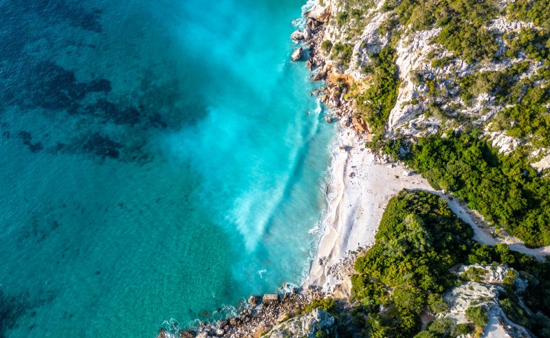 View of the beach at Cala Fuili (Holidays in Sardinia April 2024)
