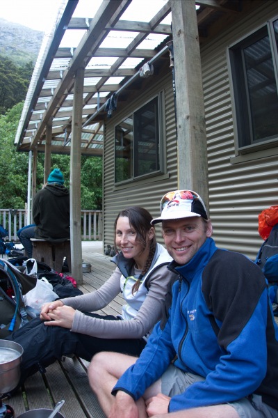 Leonie and Cris at Young Hut 2 (Rabbit Pass Tramp Dec 2014)