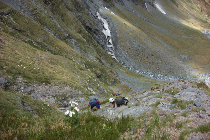 Steep descent down Rabbit Pass (Rabbit Pass Tramp Dec 2014)