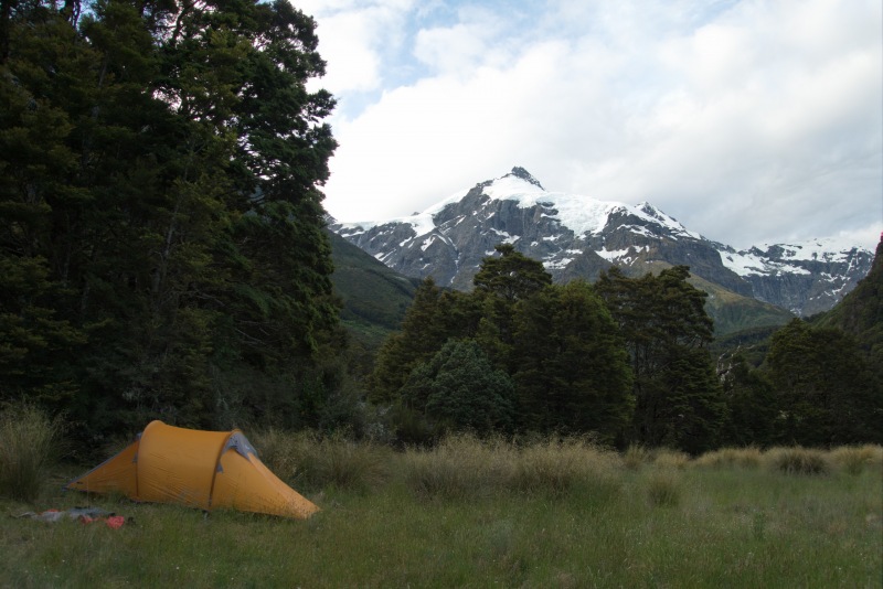 Tent at Top Forks Hut (Rabbit Pass Tramp Dec 2014)