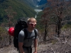 Cris and valley below (Rabbit Pass Tramp Dec 2014)