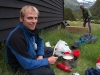 Cris cooking dinner (Rabbit Pass Tramp Dec 2014)