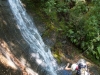 Crossing a waterfall (Rabbit Pass Tramp Dec 2014)