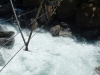 Crossing a wire bridge 2 (Rabbit Pass Tramp Dec 2014)