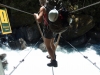 Crossing a wire bridge (Rabbit Pass Tramp Dec 2014)