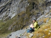 Gina on rocks (Rabbit Pass Tramp Dec 2014)