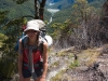 Leonie climbing out of the valley (Rabbit Pass Tramp Dec 2014)