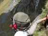 Leonie descending on a steep bit (Rabbit Pass Tramp Dec 2014)