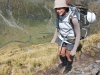 Leonie on Gillespie Pass with view into Young Basin (Rabbit Pass Tramp Dec 2014)