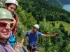 Cris, Sam and Sebas on a multi-pitch route (Salzkammergut Adventures)