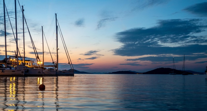 Kayaking in the evening (Seakayaking Croatia Oct 2022)