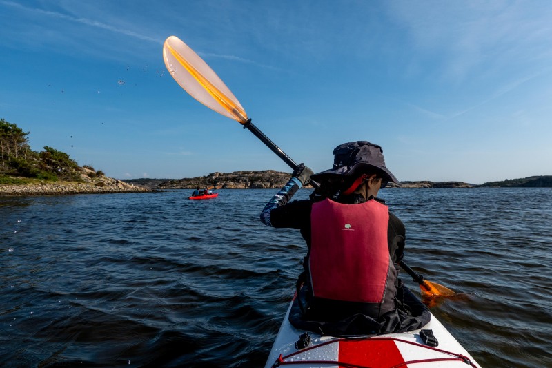 Ari kayaking (Seakayaking Sweden, August 2024)