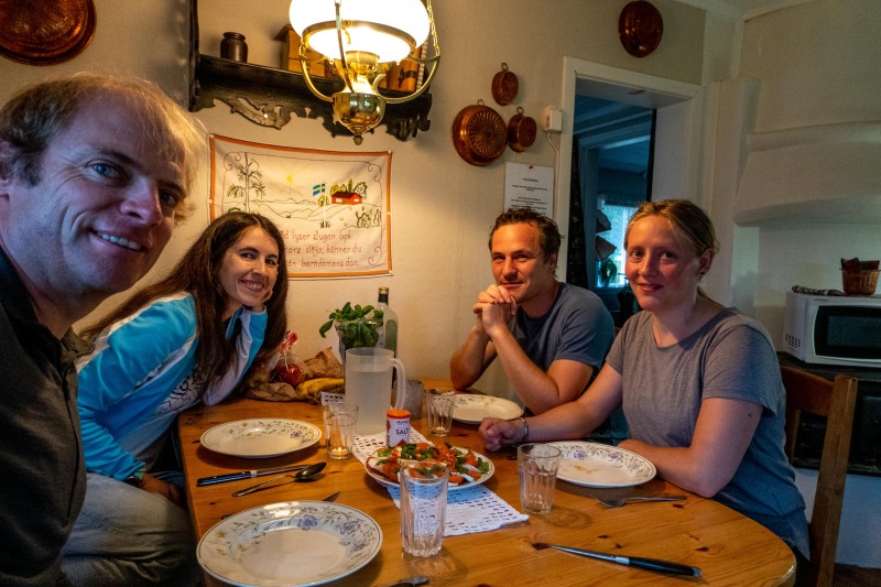 Dinner at our air bnb (Seakayaking Sweden, August 2024)