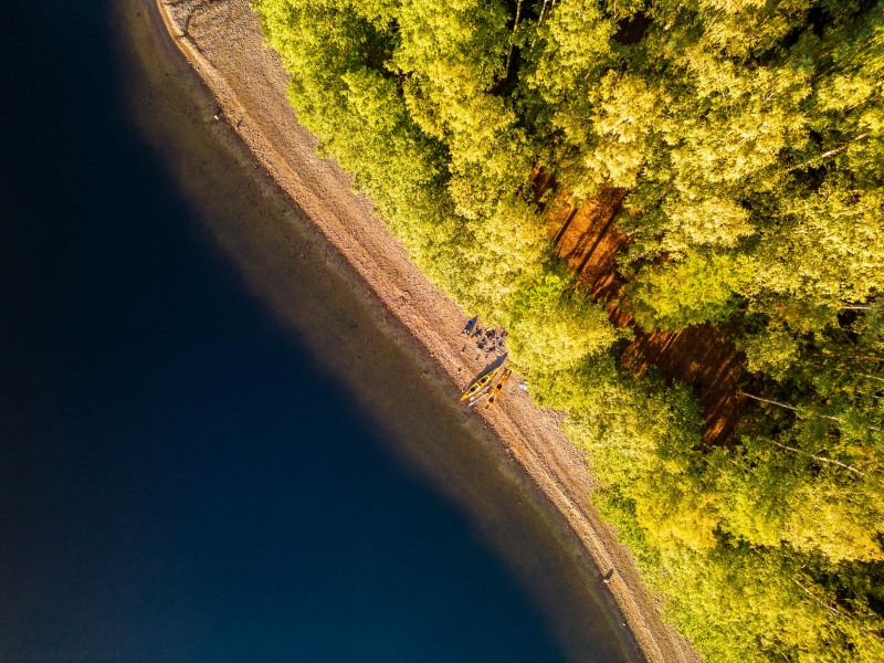 Looking down on our camp (Seakayaking Sweden, August 2024)