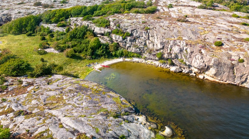 View down towards our lunch spot (Seakayaking Sweden, August 2024)