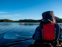 Ari taking a break (Seakayaking Sweden, August 2024)
