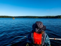 Kayaks on a blue sky day (Seakayaking Sweden, August 2024)