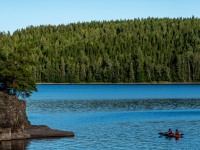 Phil and Julie looking for somewhere to camp (Seakayaking Sweden, August 2024)