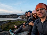 Us sitting (Seakayaking Sweden, August 2024)