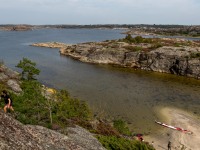 View from the rocks above our kayaks (Seakayaking Sweden, August 2024)