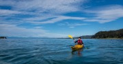 Craig in the yellow kayak (Seakayaking Abel Tasman April 2021)