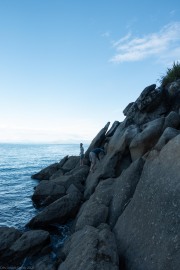 Walking around the rocks at Mosquito Bay (Seakayaking Abel Tasman April 2021)