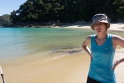 Leonie at the beach (Seakayaking Abel Tasman Dec 2014)