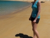 Leonie on beach at Te Puketia (Seakayaking Abel Tasman Dec 2014)