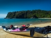 The kayak at Te Puketia (Seakayaking Abel Tasman Dec 2014)