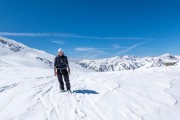 Cris at the saddle (Ski Touring Andorra April 2022)