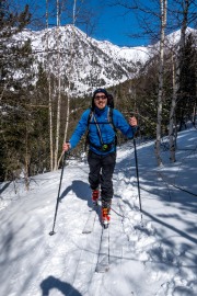 Johannes in the trees (Ski Touring Andorra April 2022)