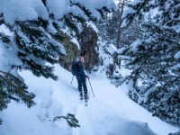 Johannes heading back (Ski Touring Andorra April 2022)