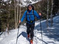 Johannes in the trees (Ski Touring Andorra April 2022)