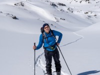 Johannes skinning back up (Ski Touring Andorra April 2022)